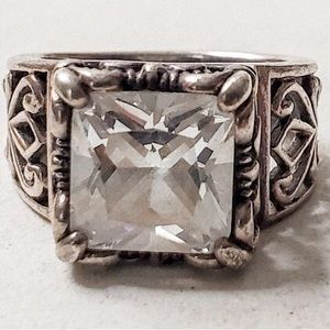 Silpada Vintage Rare .925 Sterling Silver CZ “Uptown” Filigree Ring Sz 5